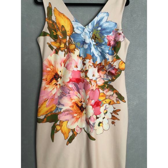 Donna Ricci Sheath Dress Women's Size 10 Floral Sleeveless - Picture 2 of 7